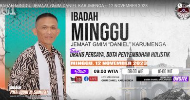 Ibadah Minggu Pagi Jemaat Daniel Karumenga 12 November 2023